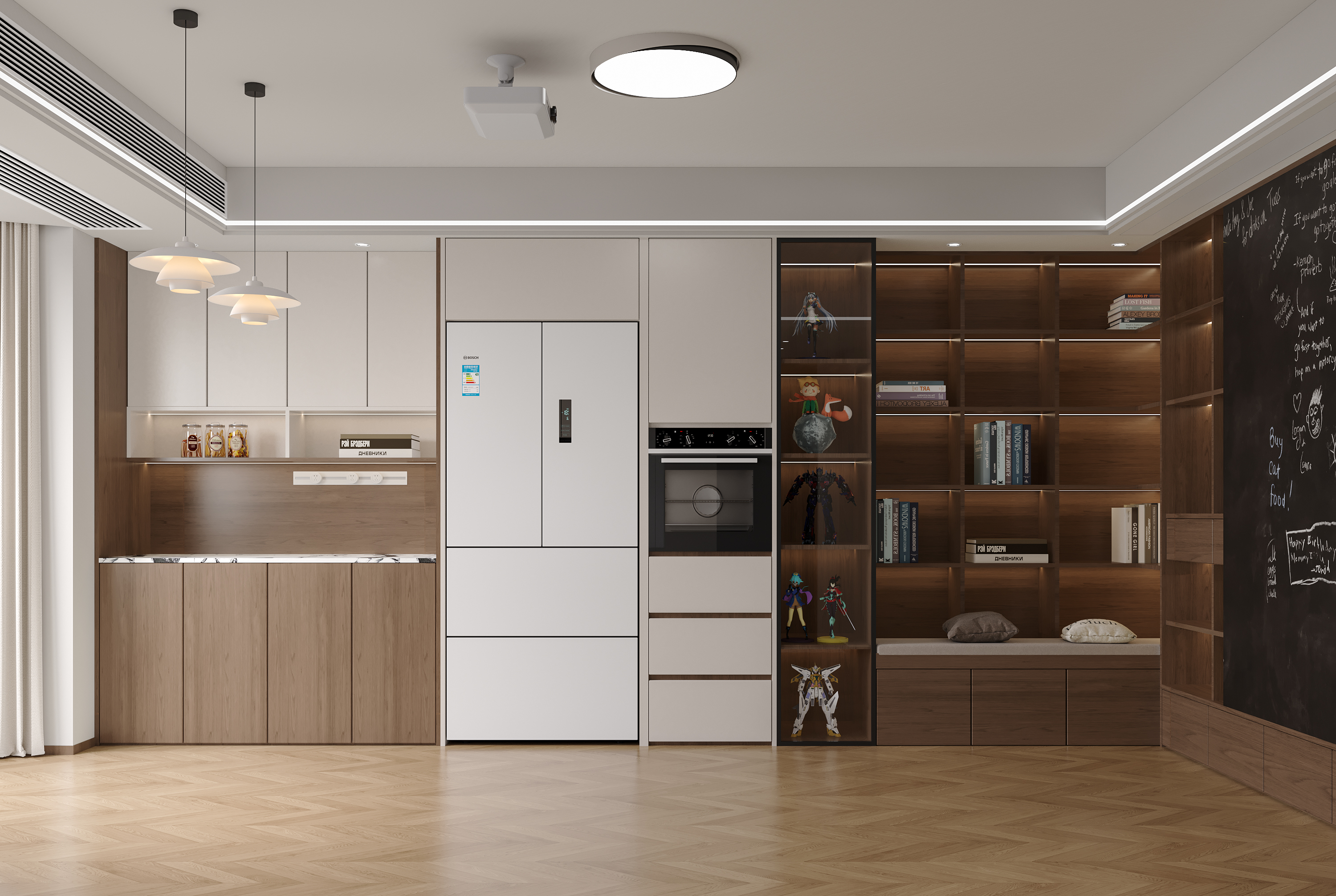 杭州近江一園80㎡奶油中古裝修案例效果圖